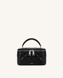 Vivienne Quilted Vanity Top Handle Bag - Black