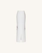 Iris Motif Maxi Skirt - White