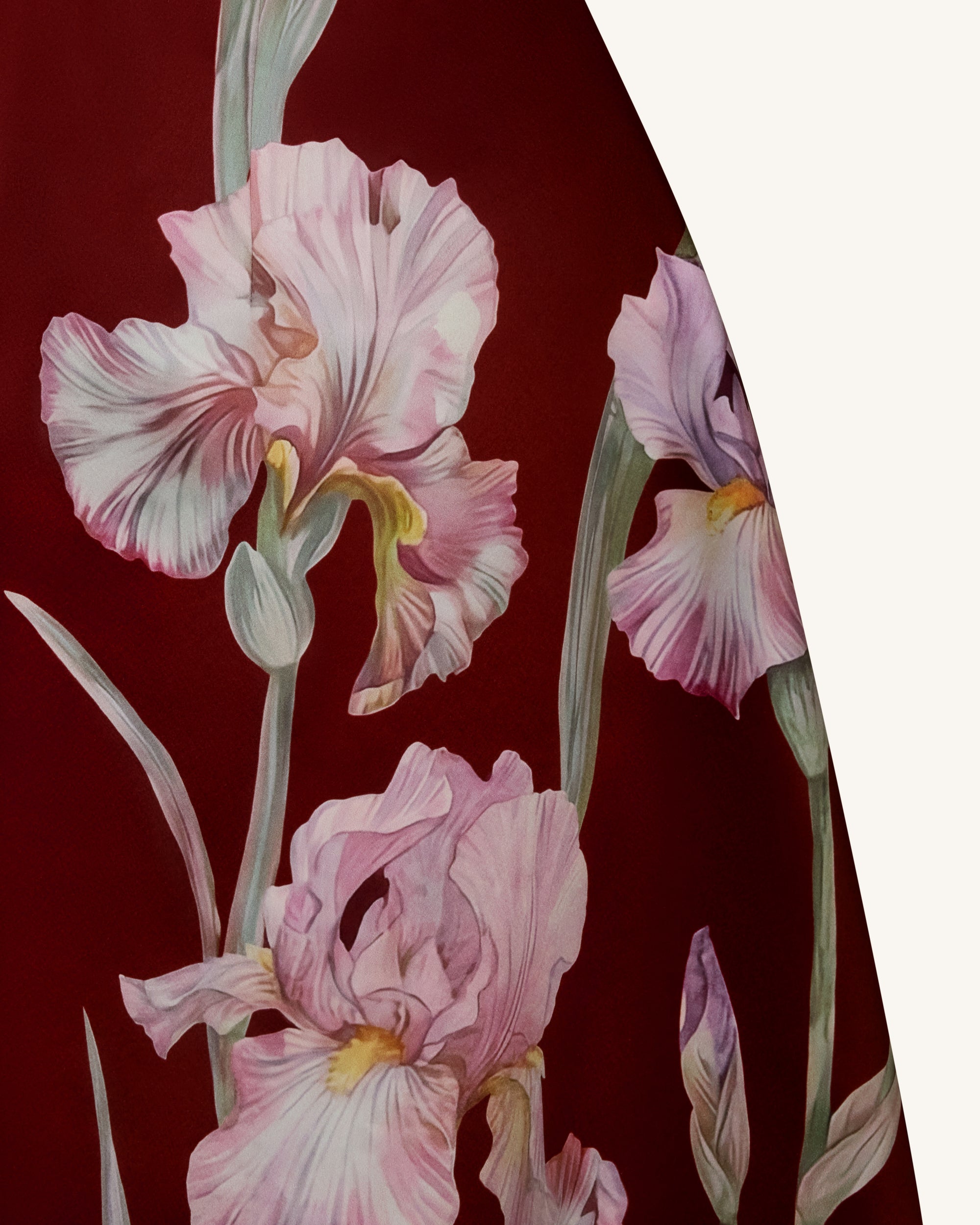 Iris Floral Print Strapless A-Line Dress - Burgundy