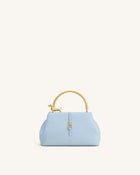 Bruna Dachshund Metal Handle Top Handle Bag - Light Blue