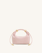 Ellie Faux Suede Metal Ring Embellished Top Handle Bag - Pink