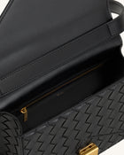 Clio Woven Textured Envelope Crossbody Bag - Black
