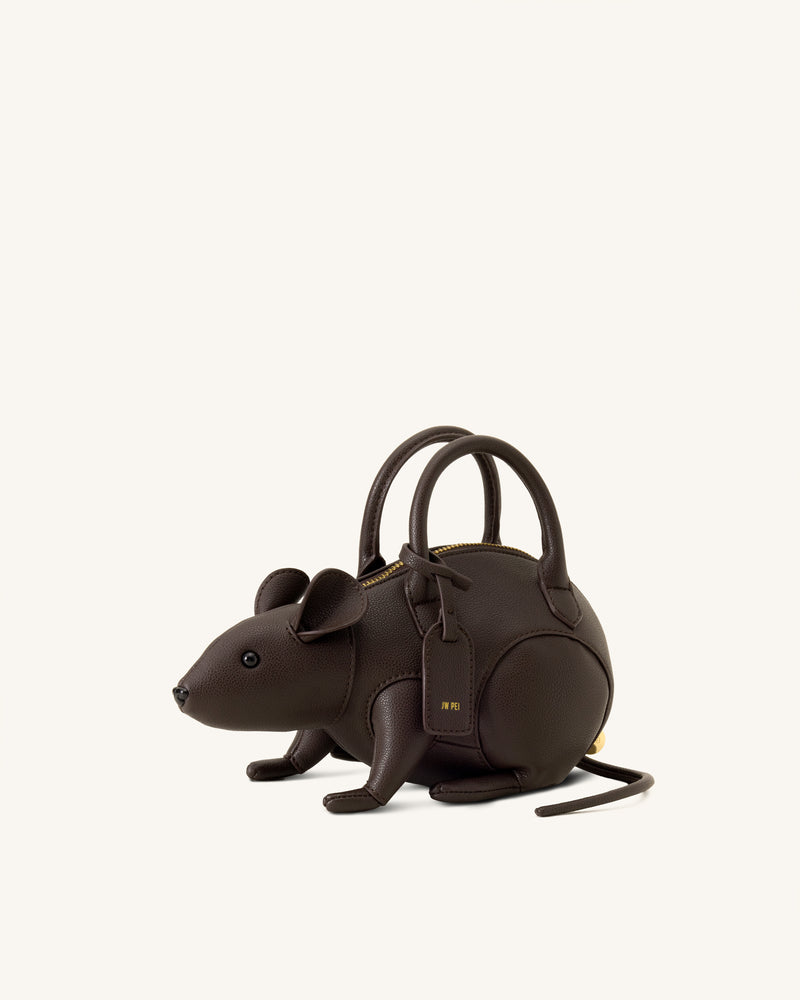 Mia Mouse Top Handle Bag - Dark Brown