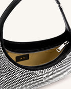 Harlee Artificial Crystal Shoulder Bag - Black
