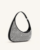 Harlee Artificial Crystal Shoulder Bag - Black