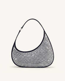 Harlee Artificial Crystal Shoulder Bag - Black