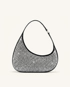 Harlee Artificial Crystal Shoulder Bag - Black