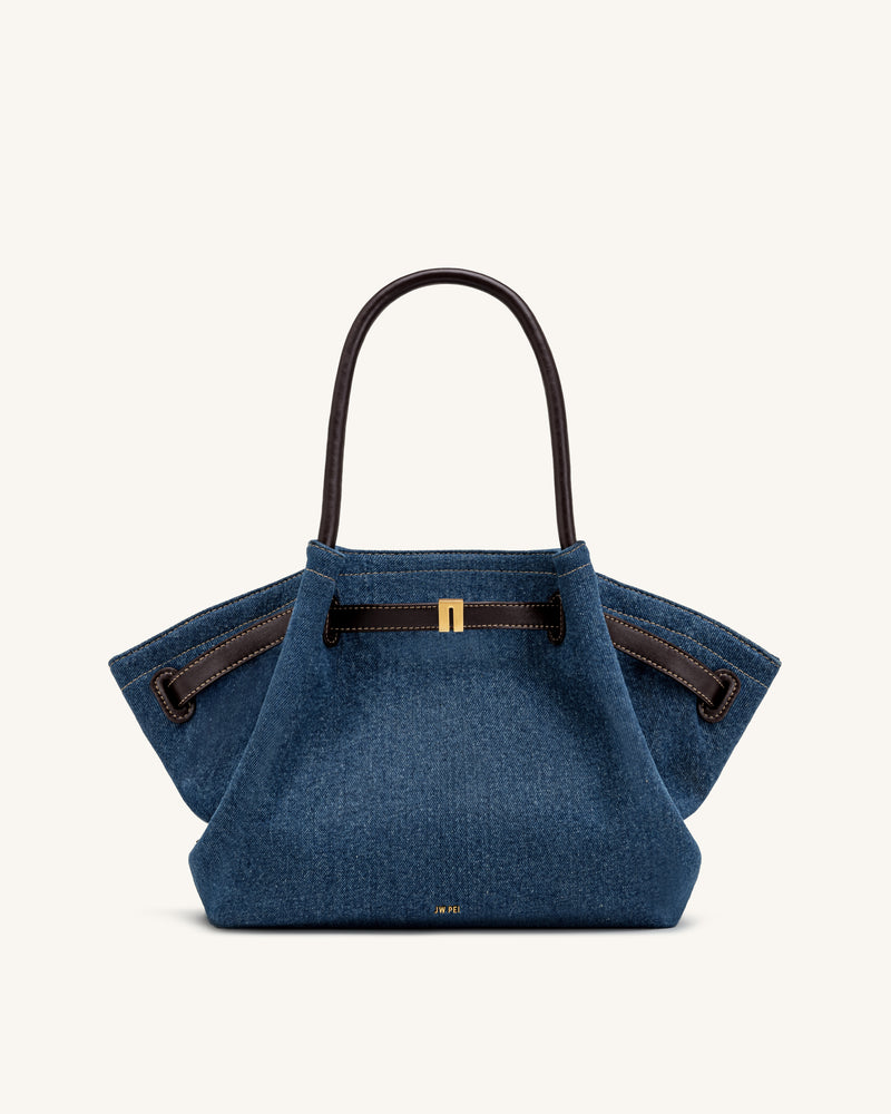 Hana Medium Denim Tote Bag - Blue Denim