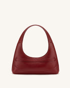 Noelle Belted Shoulder Bag - Deep Burgundy