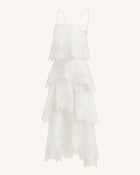 Orchid Embroidered Layered Maxi Dress - White