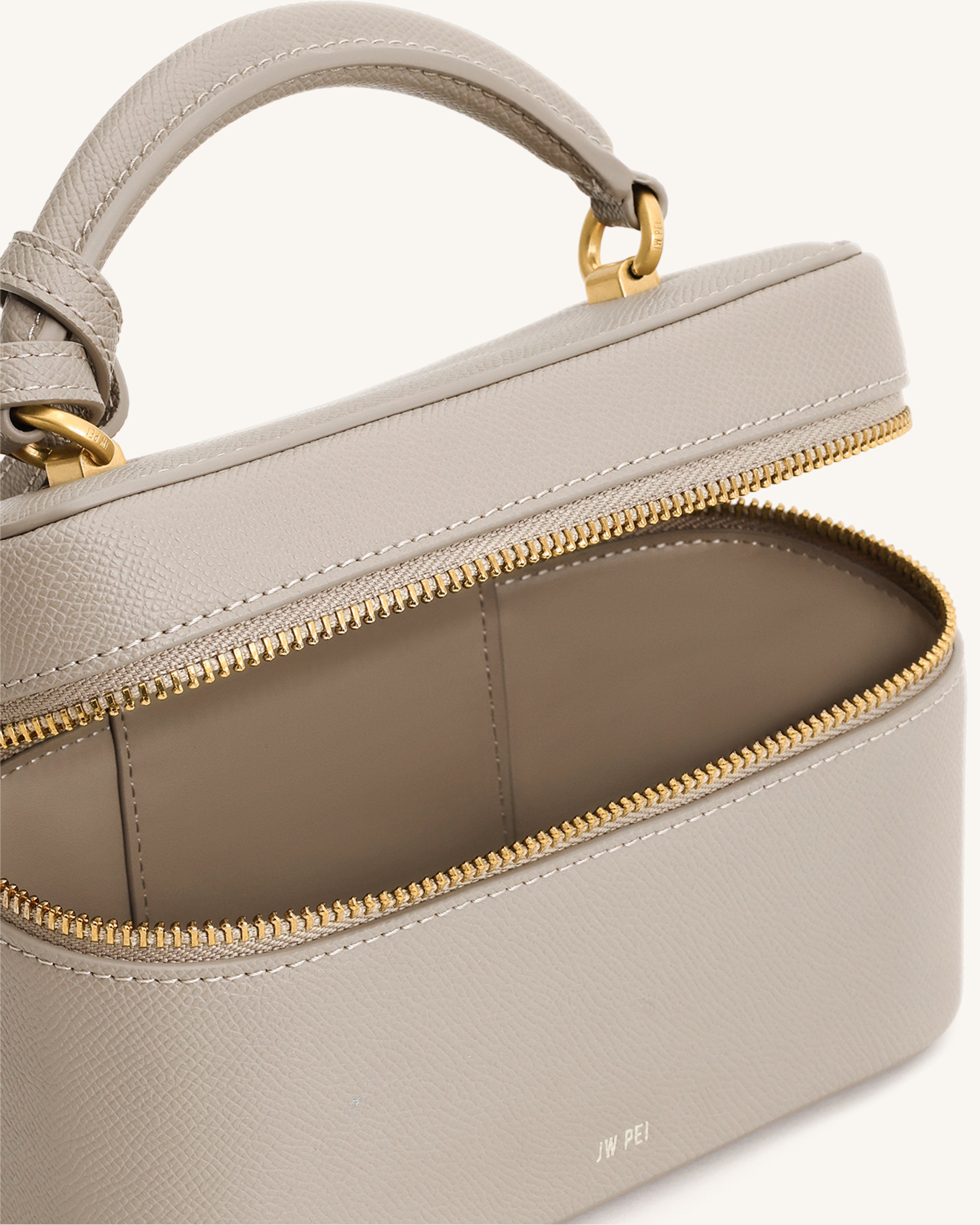 Cleo Box Shape Top Handle Bag - Taupe