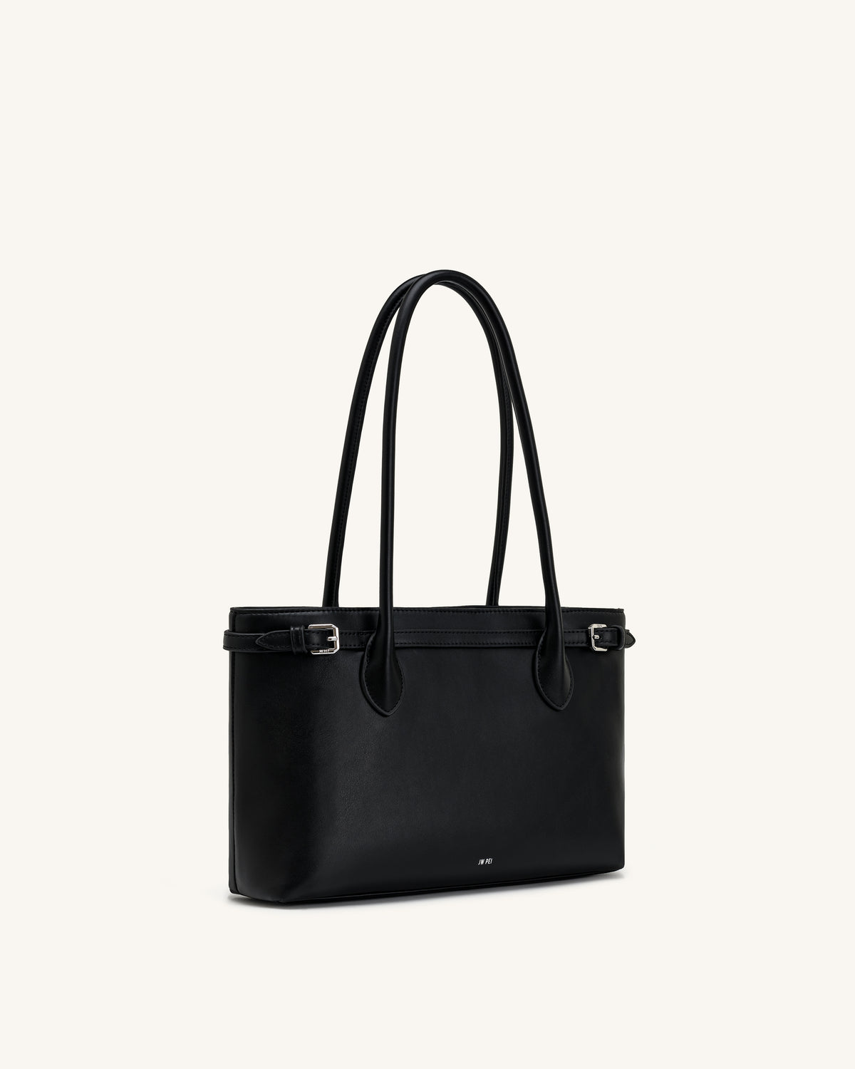Camille Buckle Strap Tote Bag - Black