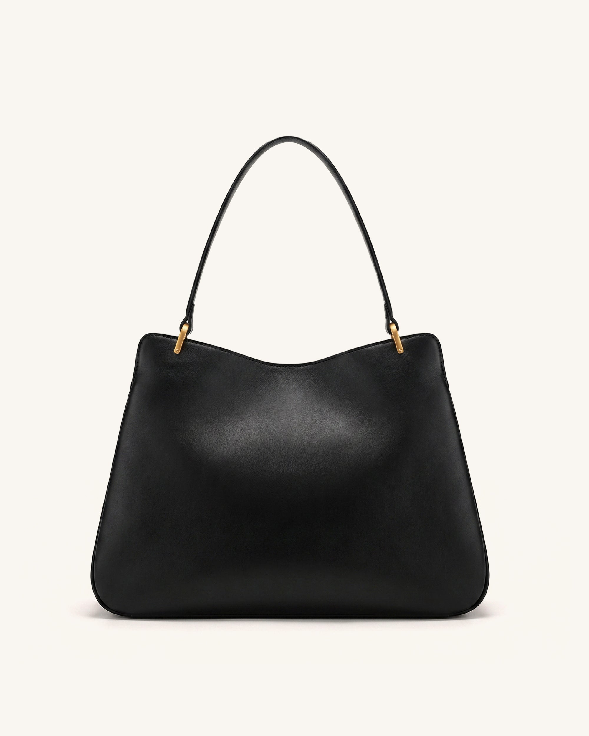 Lucia Turn-Lock Shoulder Bag - Black