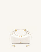 Ellie Metal Ring Embellished Top Handle Bag - Off White