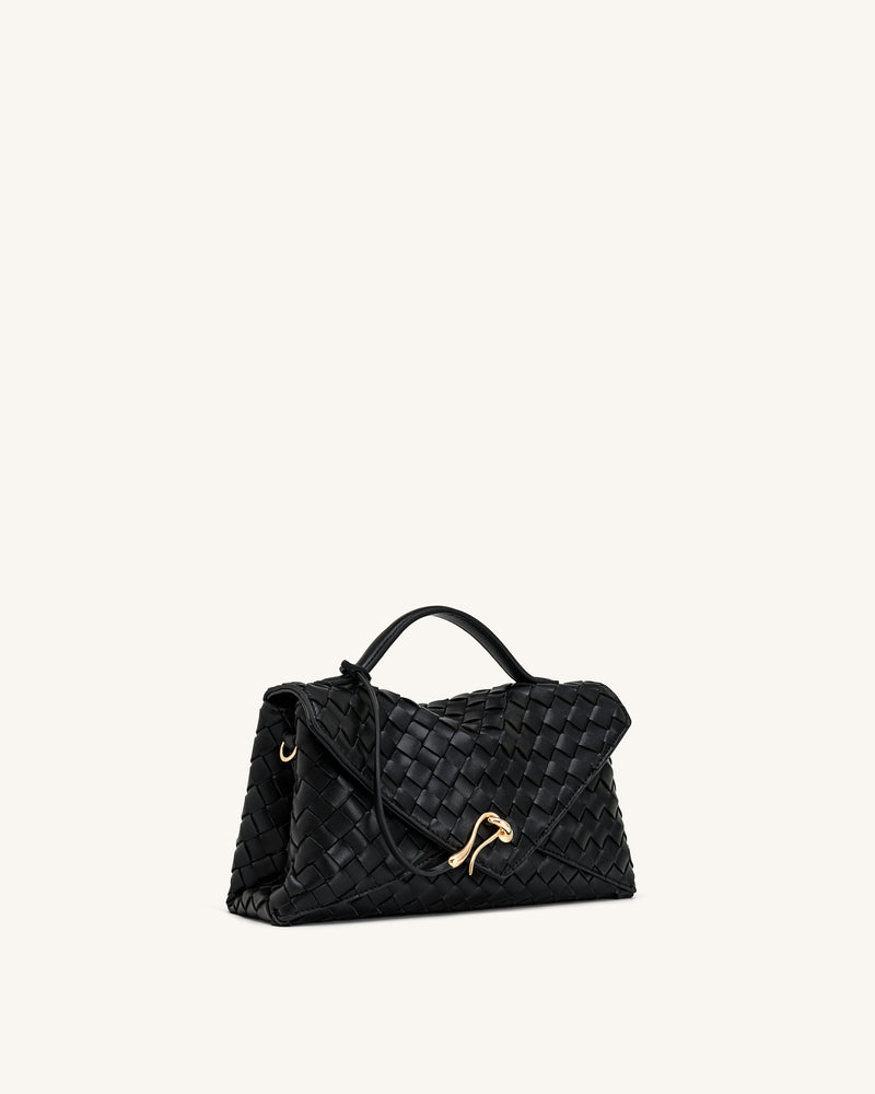 Celeste Woven Envelope Bag - Black