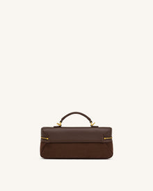 Cleo Faux Suede Vanity Bag - Dark Brown