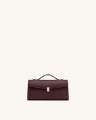 Delphine Saffiano Top Handle Bag - Deep Burgundy
