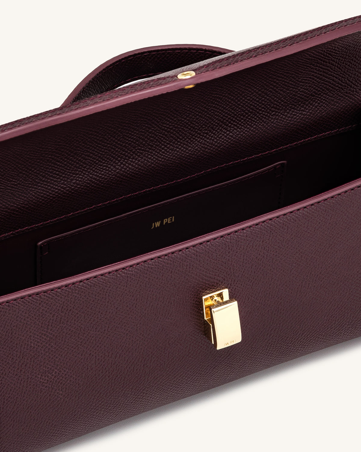 Delphine Saffiano Top Handle Bag - Deep Burgundy