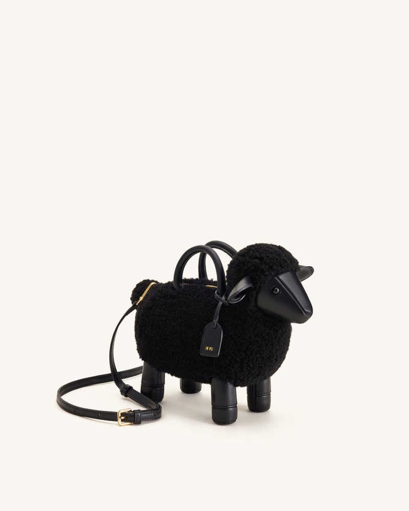 Luna Sheep Top Handle Bag - Black