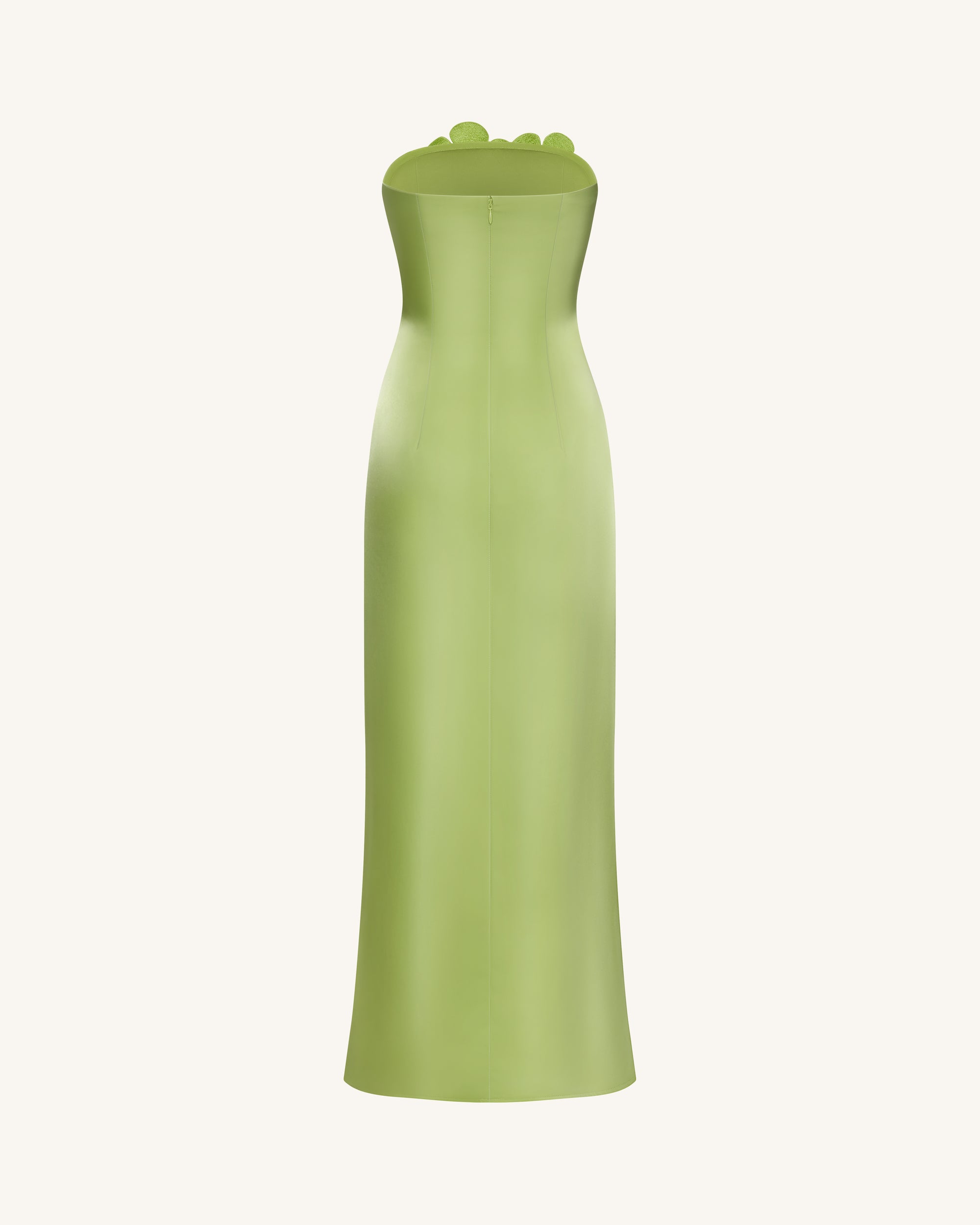 Floral Embroidered Long Dress - Green