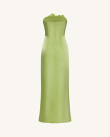 Floral Embroidered Long Dress - Green