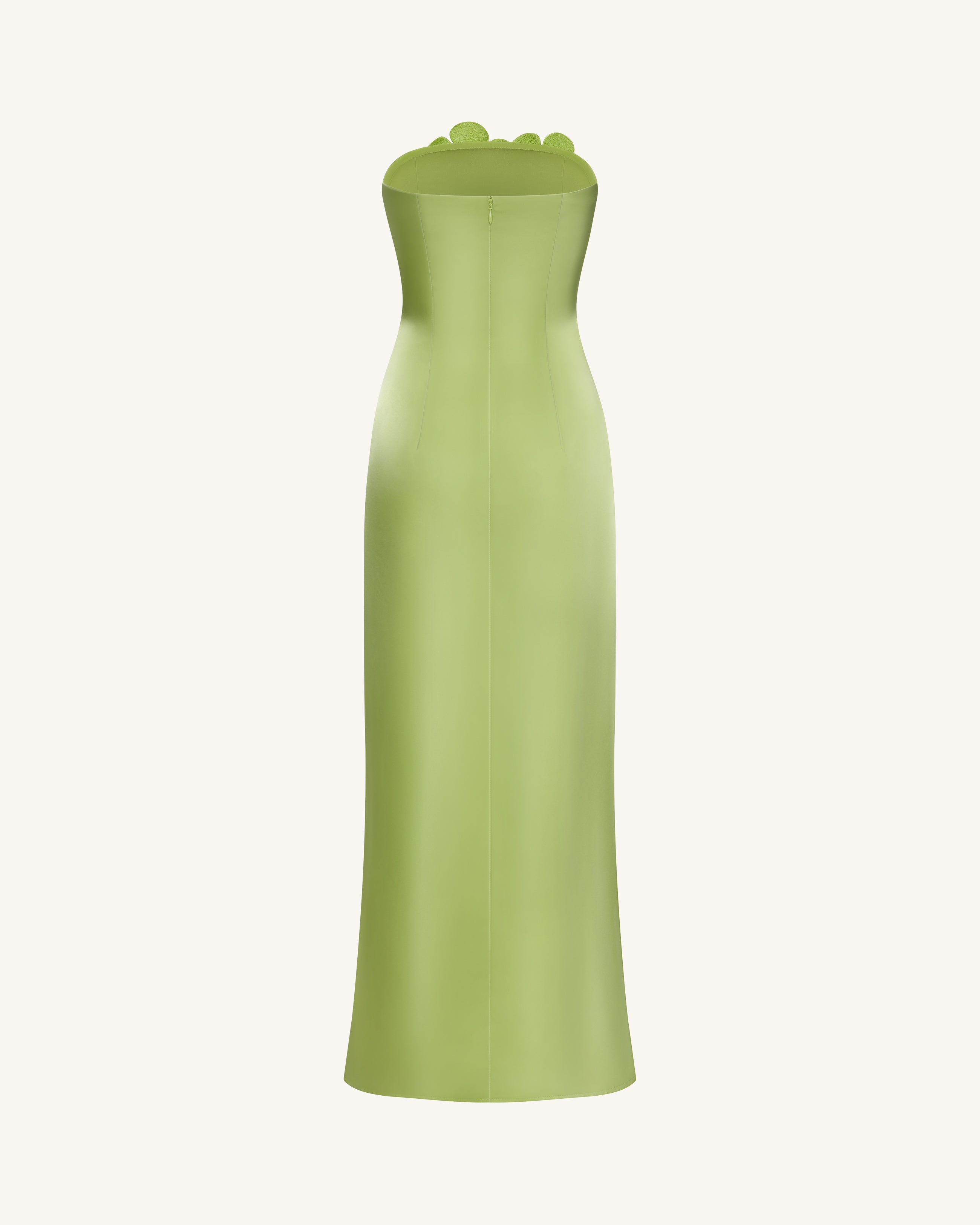 Floral Embroidered Long Dress - Green