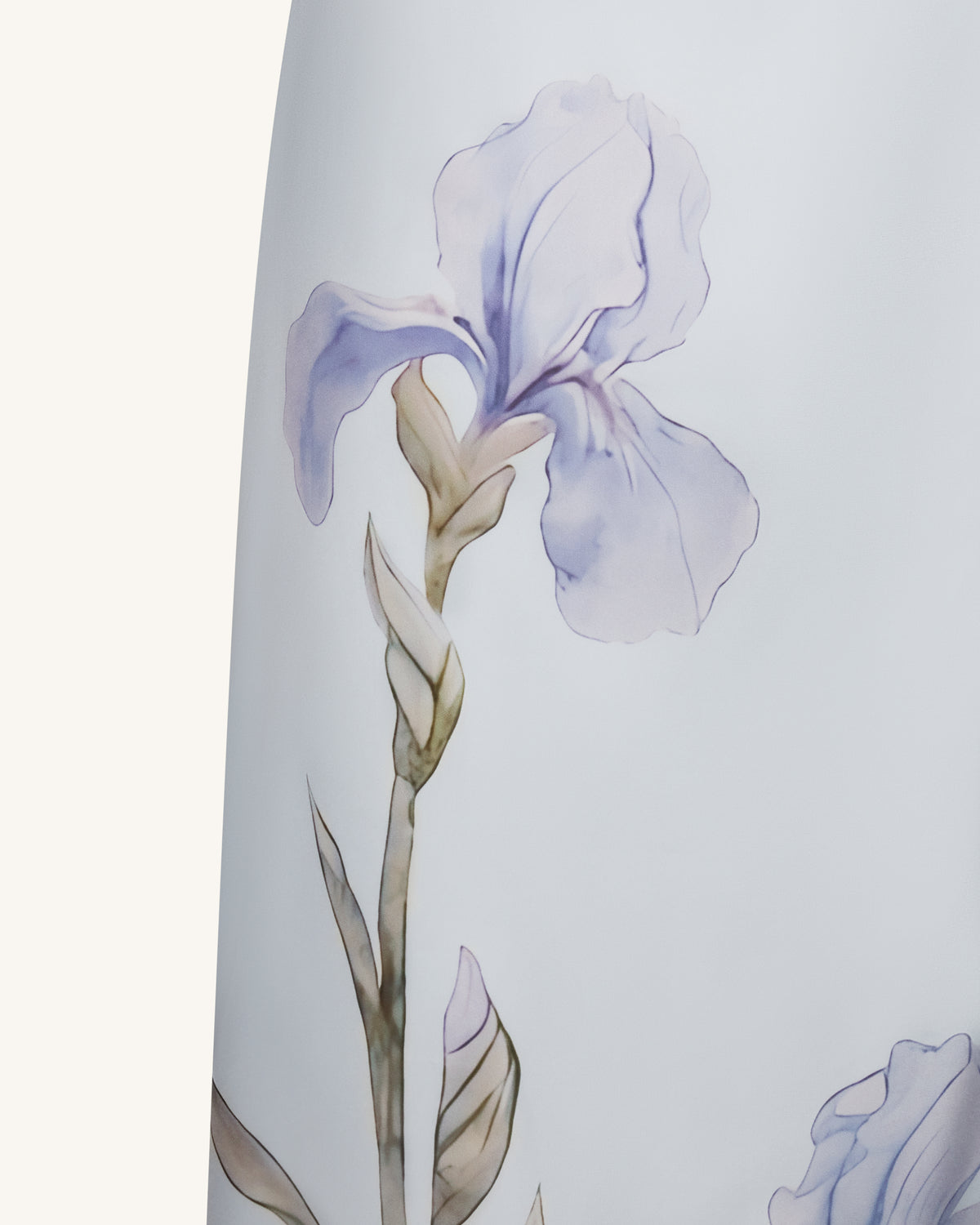 Iris Motif Satin Slip Gown - Light Blue