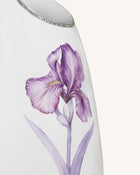 Beaded Trim Floral Mini Dress - White