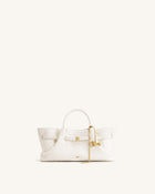 Maeve Dachshund Metal Charm Tote Bag - White