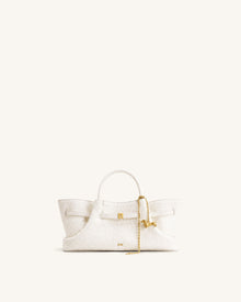 Maeve Dachshund Metal Charm Tote Bag - White