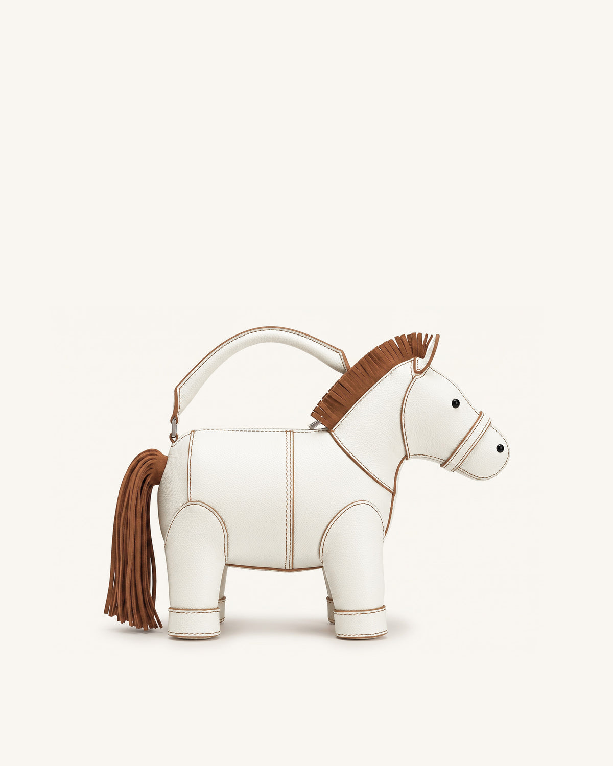 Harper Horse Top Handle Bag - White