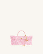 Maeve Sequin Dachshund Metal Charm Tote Bag - Pink