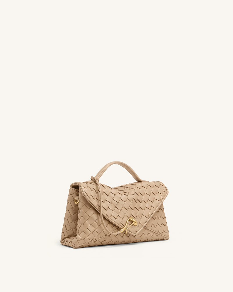 Celeste Woven Envelope Bag - Khaki
