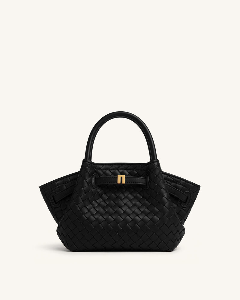 Hana Mini Weave Tote Bag - Black