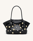 Hana Large Studded Tote Bag - Dark Black