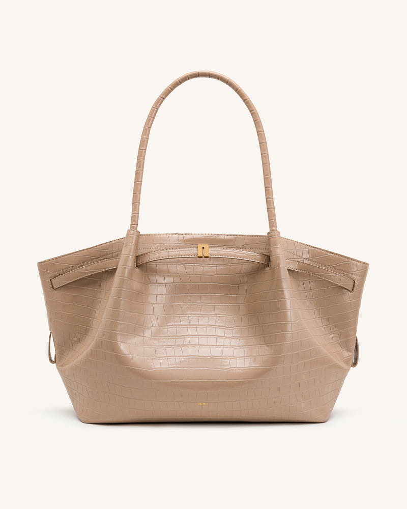 Hana Large Tote Bag - Elephant Grey Croc