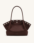 Hana Large Faux Suede Tote Bag - Deep Brown