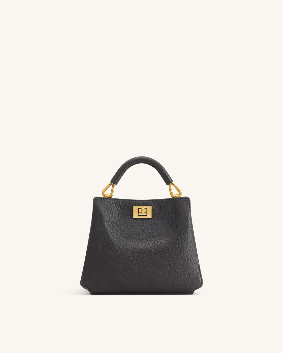 Lucia Elephant-Effect Top Handle Bag - Slate Gray