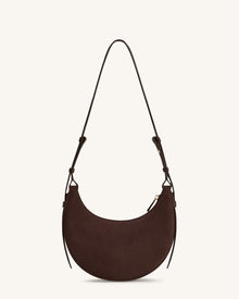 Sharon Faux Suede Crossbody Bag - Coffee Brown