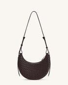 Sharon Woven Crossbody Bag - Coffee Brown