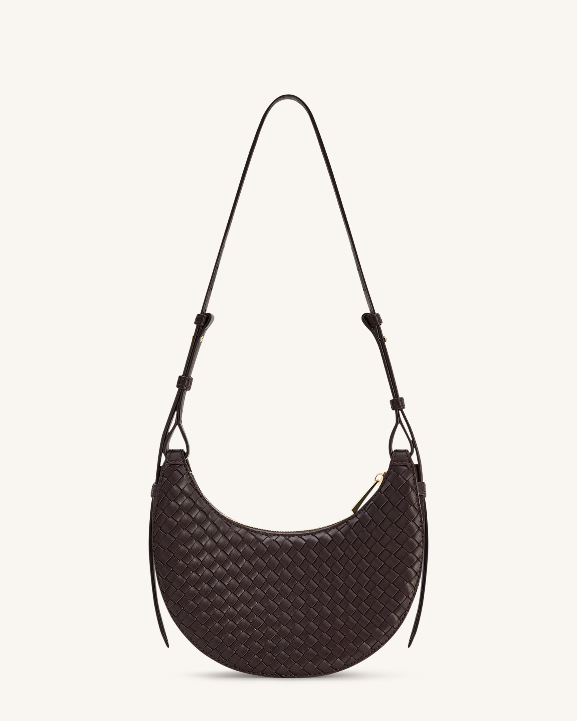 Sharon Woven Crossbody Bag - Coffee Brown