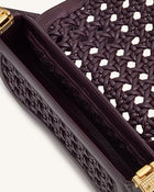 Joy Woven Shoulder Bag - Dark Red