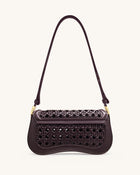 Joy Woven Shoulder Bag - Dark Red