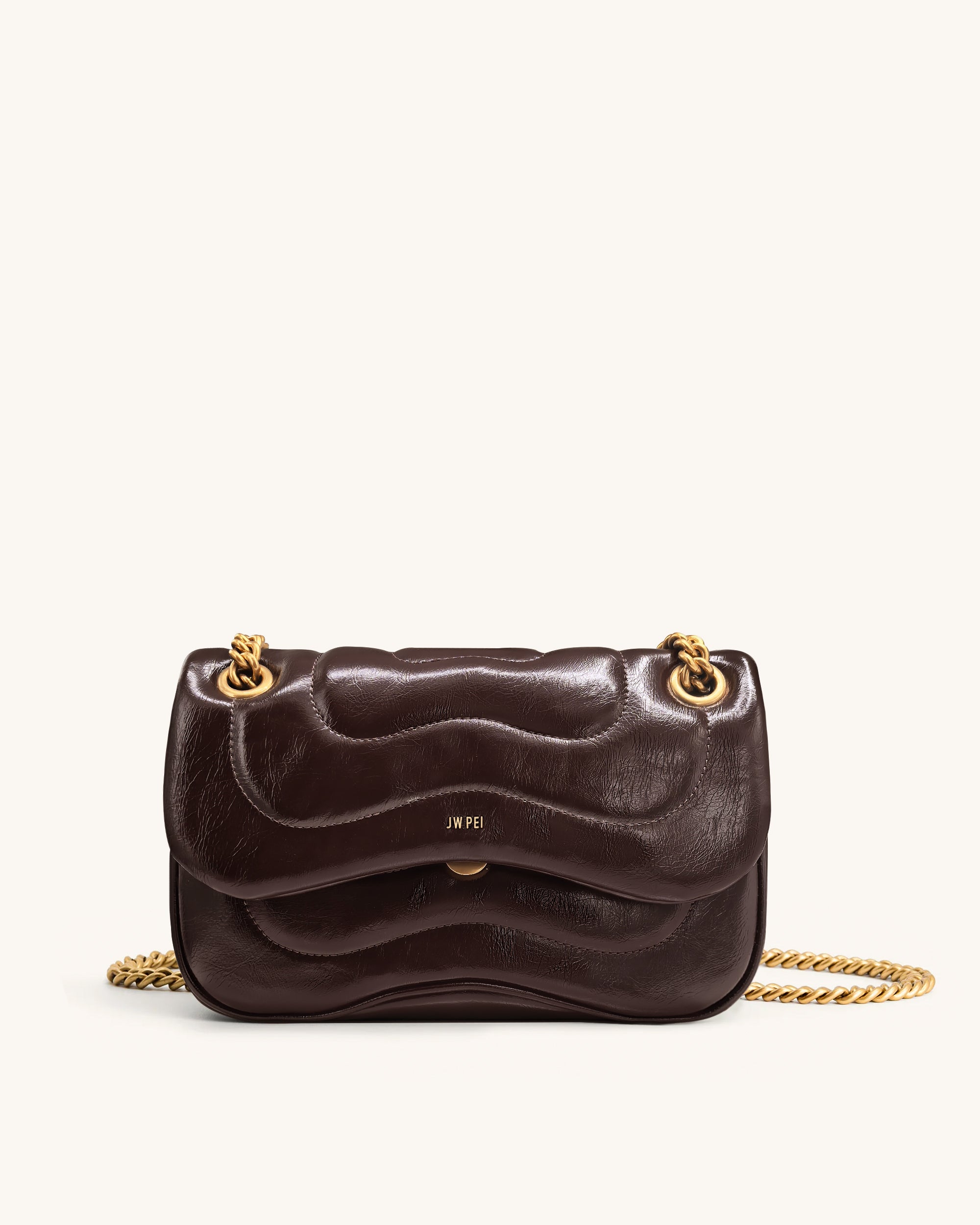 Tina Quilted Chain Crossbody - Deep Claret Brown