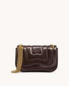 Tina Quilted Chain Crossbody - Deep Claret Brown
