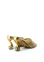 Hannah Woven Heel Mules - Gold