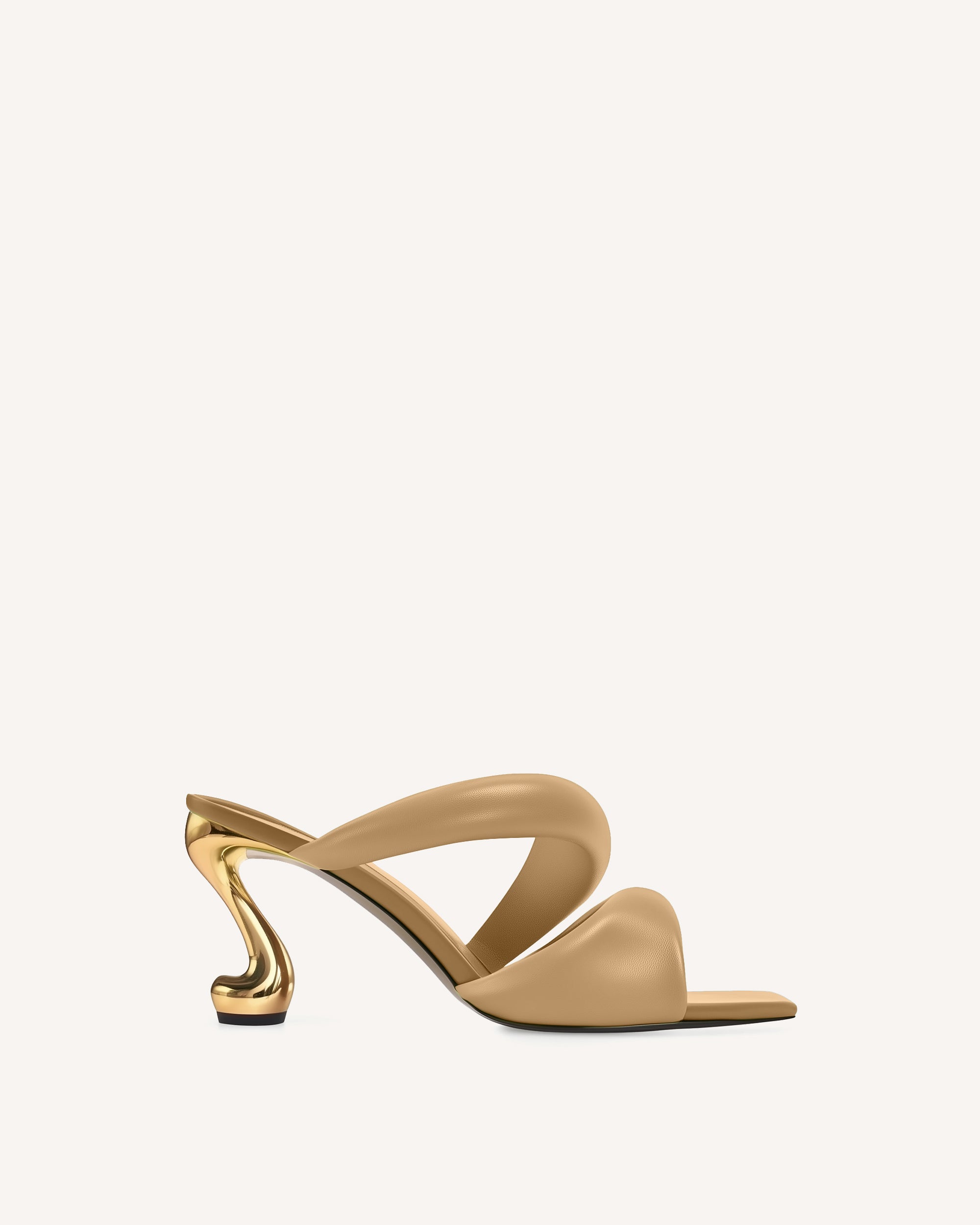 Hannah Double Strap Heel Mules - Camel