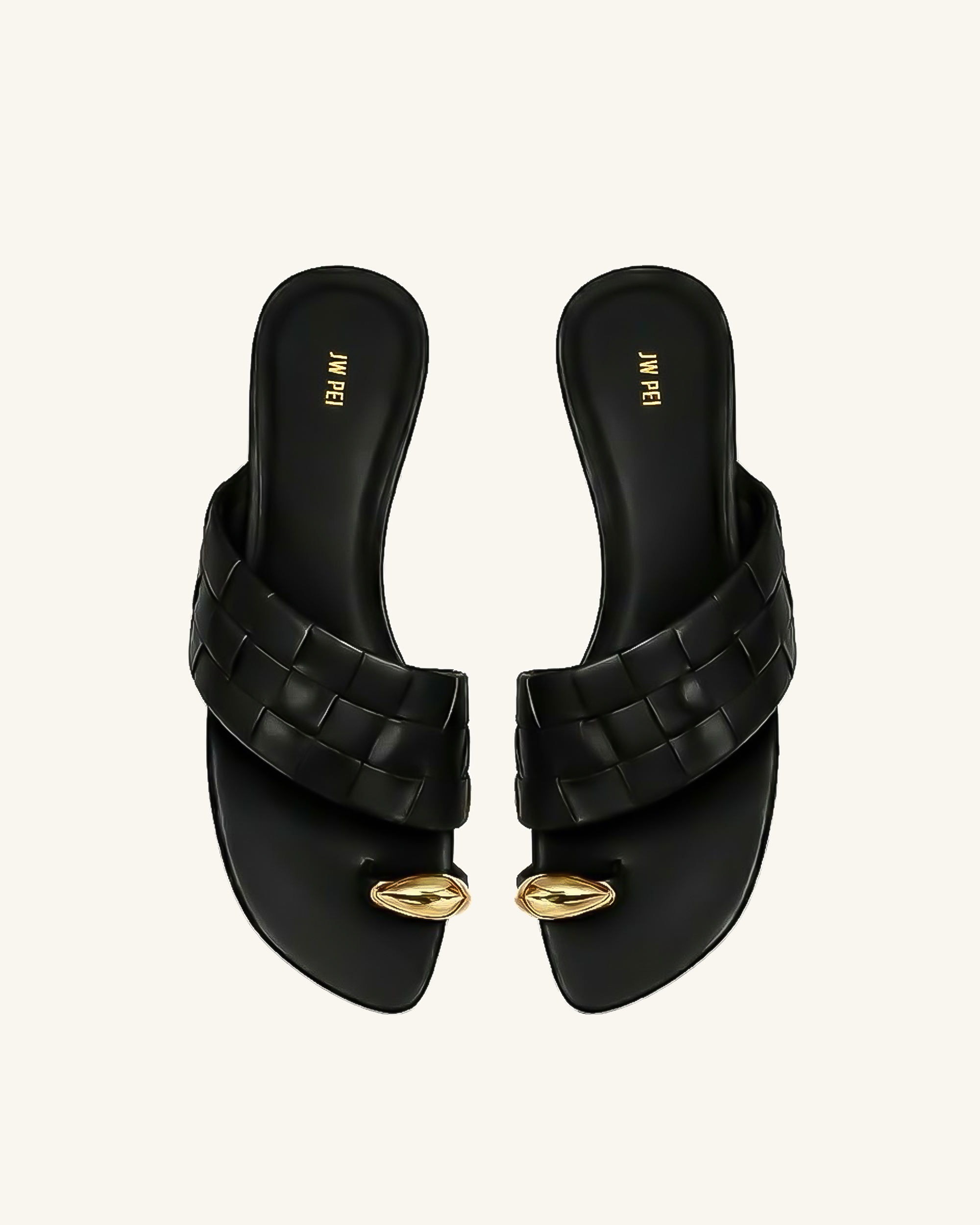 Ava Woven Toe Sandals - Black