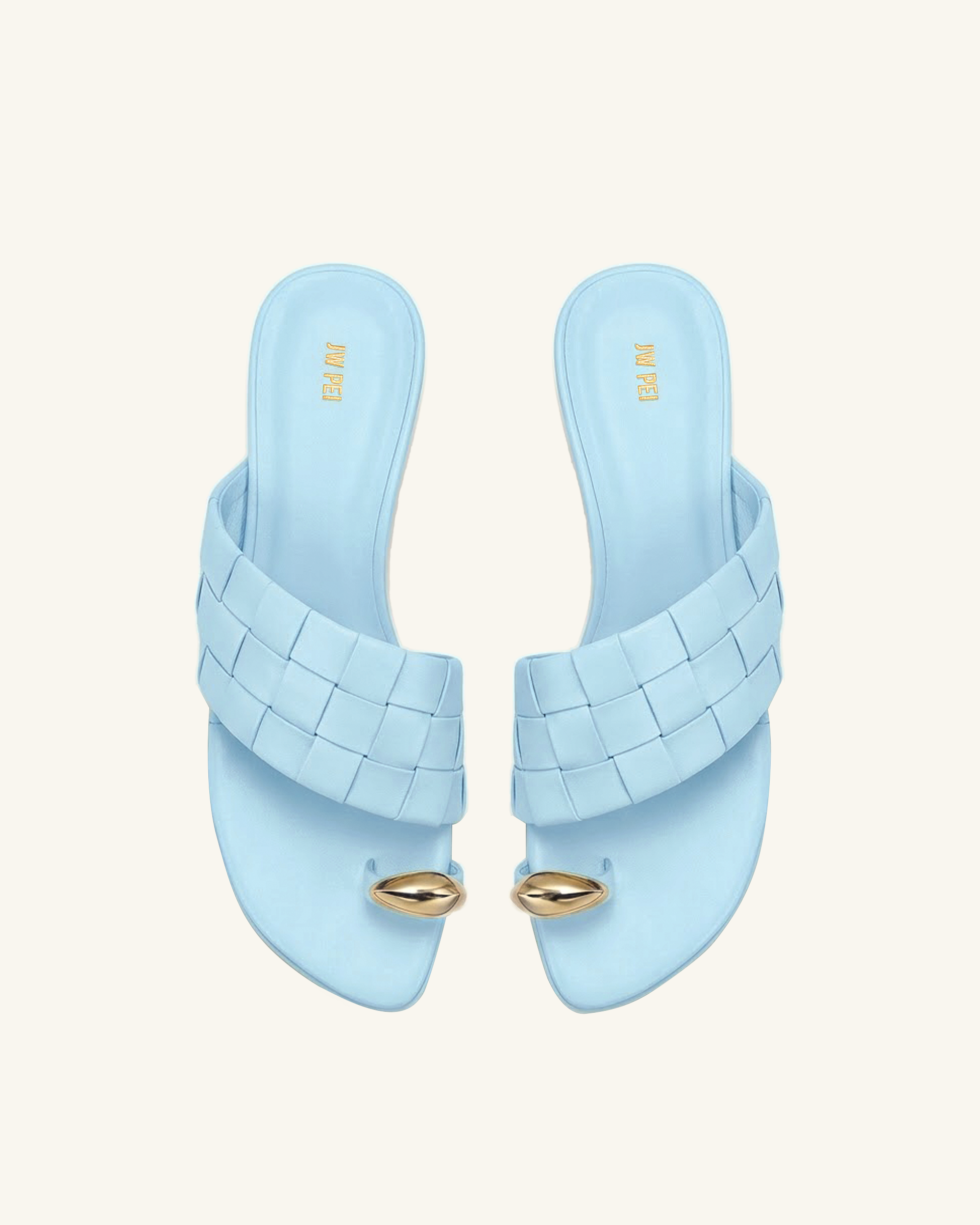 Ava Woven Toe Sandals - Light Blue