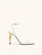 Alivia Gold Metal Heel Sandals - White